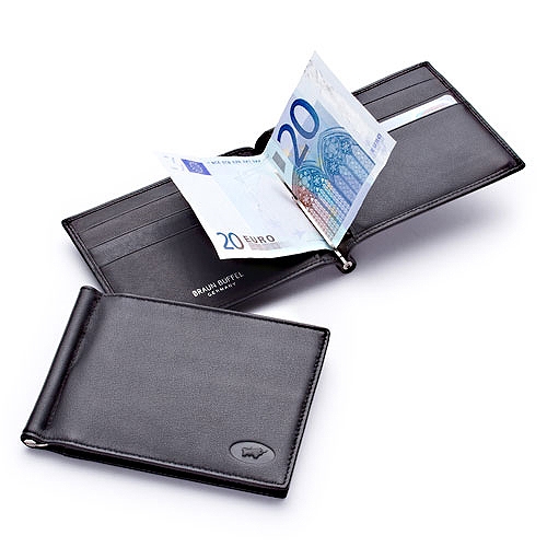 Dollarclip Geldbörse/Wallet 12x9 cm Basic Braun Büffel (BBbc33006a)