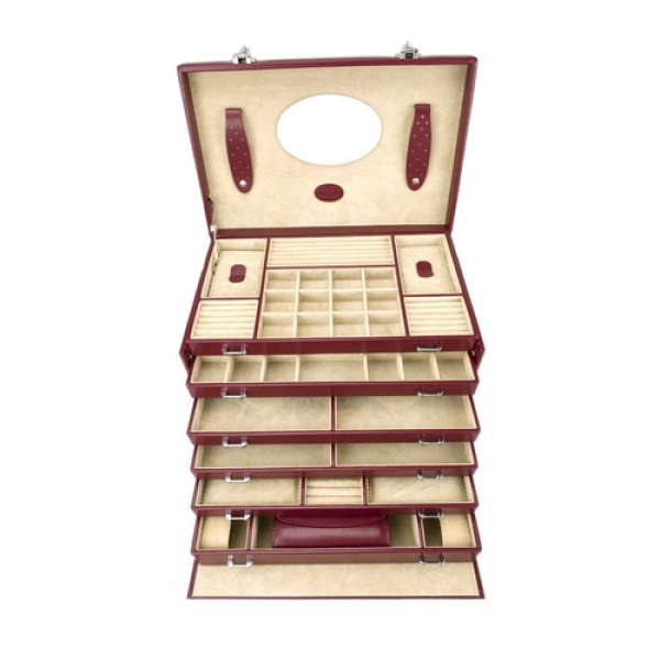 Jewelery box with roll 37x27x24,5 cm MERINO – Windrose (WIme803347)