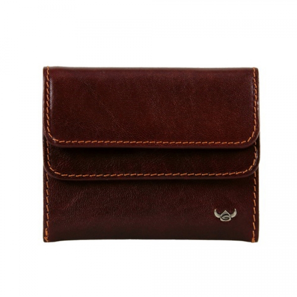 Billfold coin wallet with front flap snap closure 10,5 x 8,5 cm Colorado Classic Golden Head (GHcc117605a)