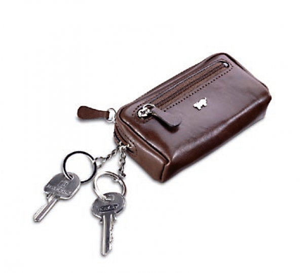 Schlüsseletui/Key Case 11x7x3 cm Basic Braun Büffel (BBbc30030a)